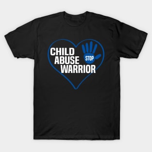 Child Abuse Awareness Warrior Blue Heart T-Shirt